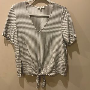 MADEWELL striped tie waist shirt